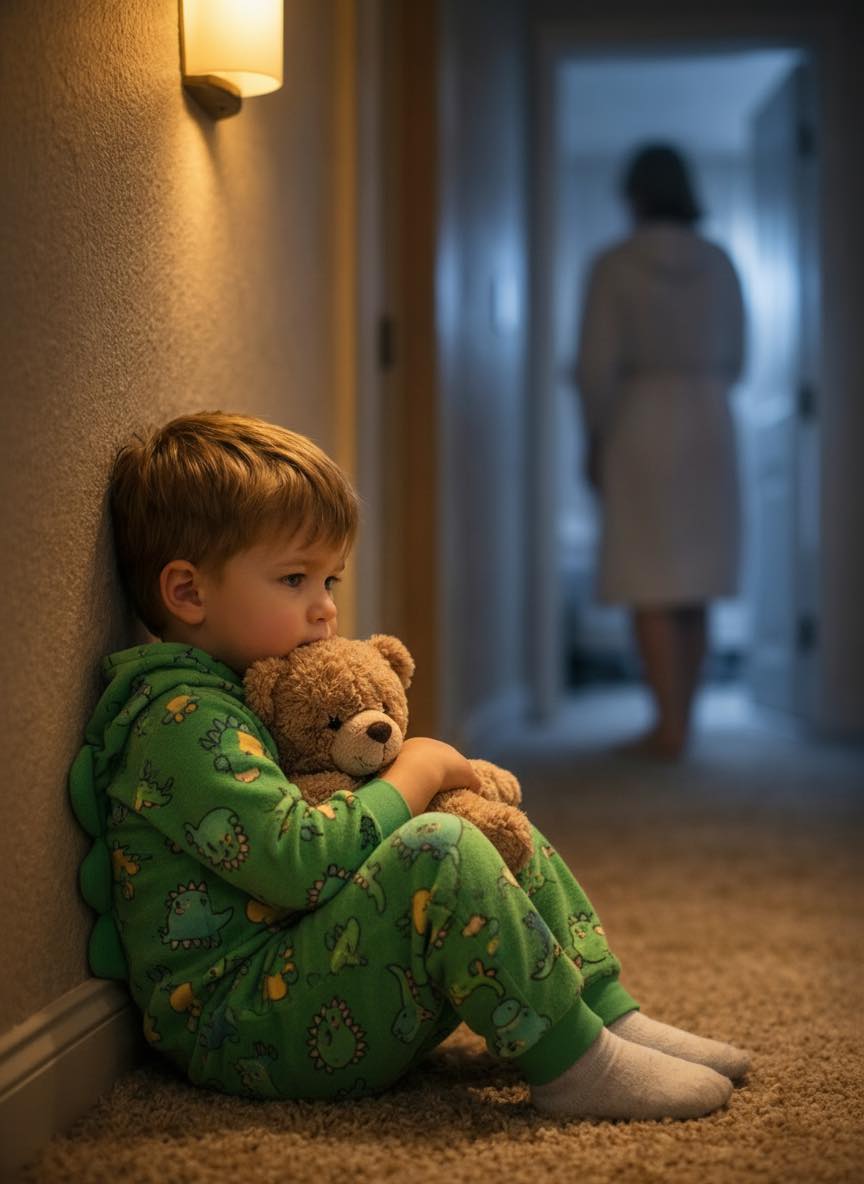 “Dad, is Mommy screaming outside the door? Is she in pain?” a six-year-old son texted his father while he was on a business trip. He asked him to hold the phone to the door, and a few seconds later he called the police