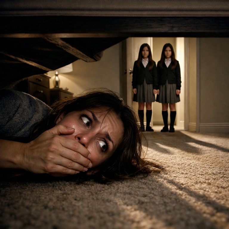 My neighbor insisted she saw my daughter at home during school hours… so I pretended to leave for work and hid under the bed. Minutes later, I heard multiple footsteps moving down the hallway.”