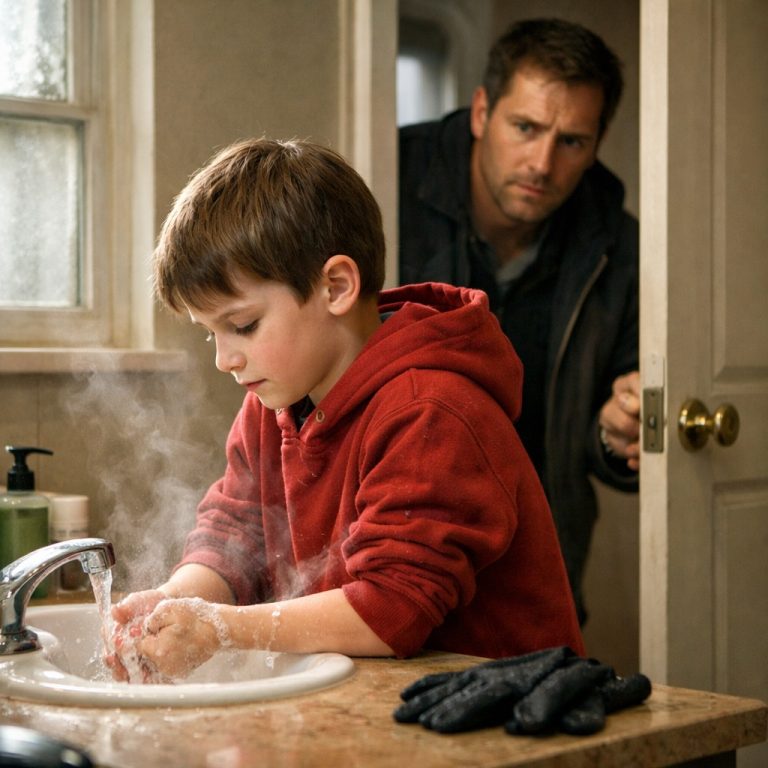 My nephew came to stay with me for the entire summer. From the first day, he wore black gloves. Every single day. Even inside the house. When I finally asked about it, he gave me a small, rehearsed smile and said, “Uncle… my hands are just sensitive.” At first, I didn’t push. But one morning, I quietly opened the bathroom door. He was at the sink. The gloves were off. And when I saw his palms… my heart nearly stopped.
