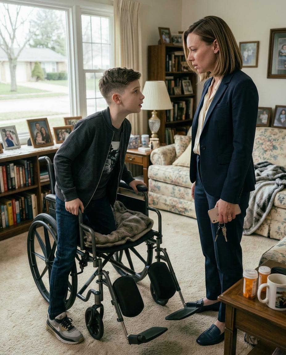 My husband left me alone with his “Paralyzed” son. The moment his car was out of sight, the boy jumped up from the wheelchair and whispered: “Run! He’s not coming back!