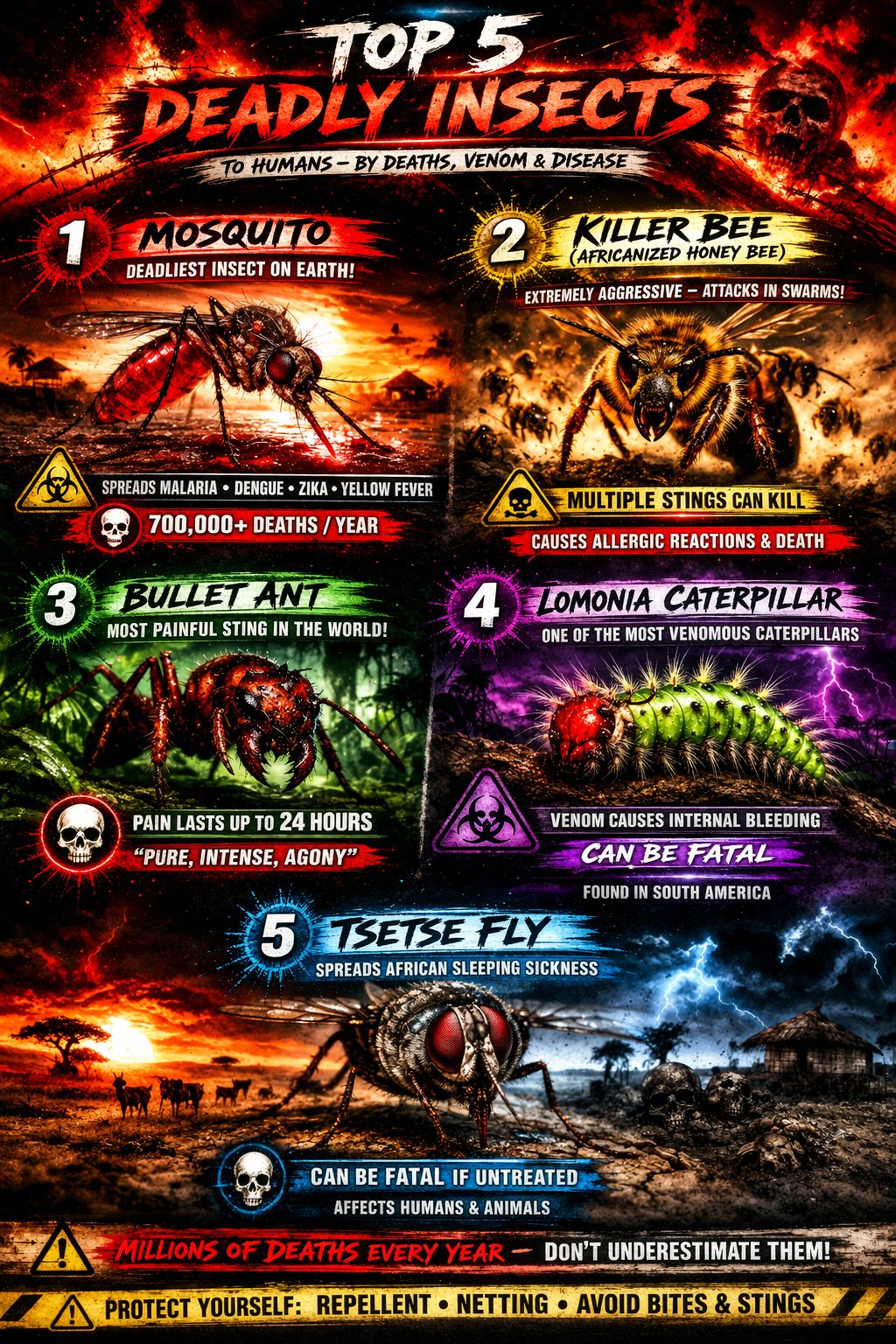 Top 5 Deadliest Insects in the World: Tiny Creatures That Kill Millions Every Year