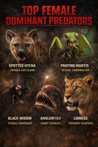 Top 5 Female Predators That Rule the Animal Kingdom (Nature’s Most Savage Queens!)