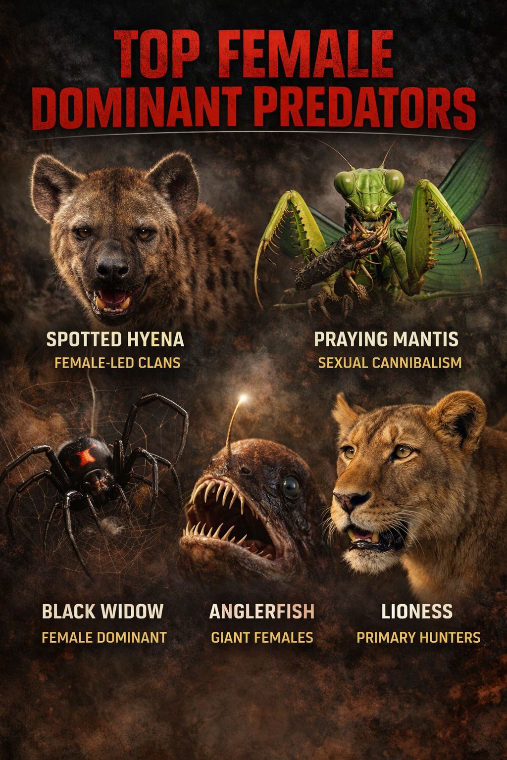 Top 5 Female Predators That Rule the Animal Kingdom (Nature’s Most Savage Queens!)